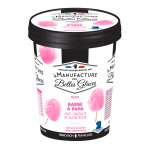 Glace parfum barbe  papa avec cristaux de sucre rose la manufacture des belles glaces - le pot de 460ml ...