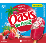 Glace so fruiz saveur fruits rouges c?ur vanille oasis - la bo�te de 6 b�tonnets