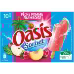 Glace sorbet p�che pomme framboise oasis - les 10 b�tonnets de 40 g