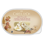 Glace vanille noix de pécan caramel pointe de sel carte d'or - le bac de 470g Glace vanille noix de pécan caramel pointe de sel carte d'or - le bac de 470g