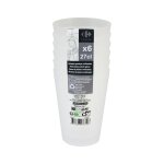 Gobelet plastique transparent carrefour home - le lot de 6 gobelets