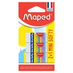 Gomme mini softy maped - le lot de 3 gommes
