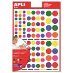 Gommette ronde apli - le lot de 624 gommettes
