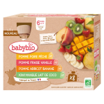 Compotes bb multi fruits bio babybio - les 4 gourdes de 90g
