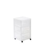 Grande tour de rangement  roulettes transparente 3 tiroirs carrefour home - l'unit
