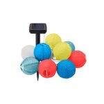 Guirlande solaire lampion jardin extrieur 5m - 9 boules multicolores carrefour