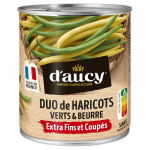 Haricots verts et beurre très fins d'aucy - la boite de 455g Haricots verts et beurre très fins d'aucy - la boite de 455g