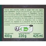 Haricots verts extra fins carrefour - la boite de 220g net �goutt�