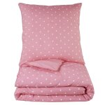 Parure de lit 140x200cm imprim�e rose 100% coton housse de couette + 1 taie d'oreiller 65x65 cm tex home ...