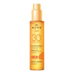 Huile solaire visage corps bronzante haute protection spf 30 nuxe - le spray de 150ml