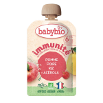 Immunité pomme poire riz bio babybio - la gourde de 100g Immunité pomme poire riz bio babybio - la gourde de 100g