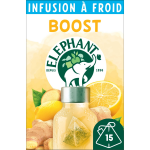 Infusion  froid gingembre citron bien - tre sans sucres elephant - la boite de 15 sachets