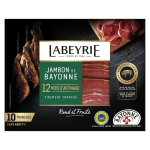 Jambon de bayonne igp 12 mois d'affinage labeyrie - la barquette de 10 tranches