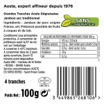 Jambon cru - 30% de mg aoste - le paquet de 4 tranches - 100g