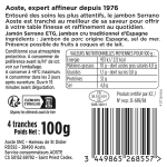 Jambon serrano aoste - la barquette de 4 tranches