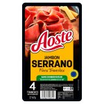 Jambon cru fines et fondantes serrano aoste - la barquette de 4 tranches