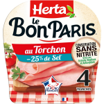 Jambon cuit au torchon sel rduit sans nitrite herta - la barquette de 140g