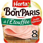 Jambon � l'�touff� le bon paris herta - la barquette de 8 tranches - 340g