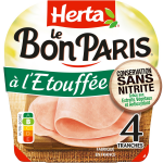 Jambon � l'�touff� conservation sans nitrite le bon paris herta - la barquette de 4 tranches - 140g