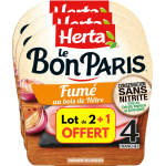Jambon fum conservation sans nitrite herta - le lot de 3 - 420g