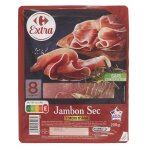 Jambon sec carrefour - la barquette de 8 tranches - 200g