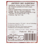 Jambon sec en dentelles aoste - la barquette de 80g