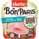 Jambon sel r�duit sans nitrite herta - la barquette de 8 tranches