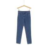 Jean femme bleu marine coupe droite t38 tex basic - le jean