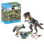 Jeux d'imitation explorateurs avec moto et tyrannosaure playmobil - la boite