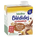 Crales bb ds 12 mois saveur dlice biscuit choco croissance bldidej bledina - la brique de 500ml ...