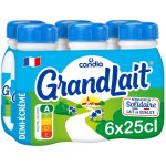Lait demi - �cr�m� grandlait candia - le pack de 6 bouteilles de 25cl