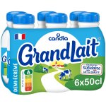 Lait demi - �cr�m� grandlait candia - le pack de 6 bouteilles de 50cl