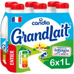 Lait entier grandlait candia - le pack de 6 bouteilles de 1l