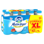 Lait sans lactose uht demi - ecr�m� matin l�ger lactel - le pack de 10 bouteilles de 1l