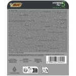 Lame de rasoir pour homme hybrid 5 flex sensitive bic - le paquet de 4 recharges