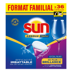 Lave - vaisselle capsules absolu tout en 1 brillance sun - le sachet de 36 capsules