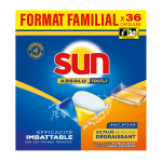 Lave - vaisselle capsules absolu tout en 1 dgraissant sun - le sachet de de 36 capsules