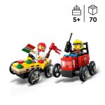 Lego city pack de bolide de course: camion de pizza contre camion de pompiers 60458 lego - la boite