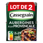 Lgumes cuisins aubergines  la provenale cassegrain - le lot de 2 boites de 375g