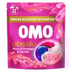 Lessive capsules absolu fleur d'oranger vanille omo - le sachet de 22 capsules