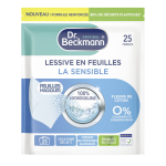 Lessive en feuille peaux sensibles dr beckmann - le paquet de 25 feuilles Lessive en feuille peaux sensibles dr beckmann - le paquet de 25 feuilles
