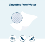 Lingettes bb nettoyantes corps et sige peaux sensibles pure water biolane - le paquet de 48 lingettes ...
