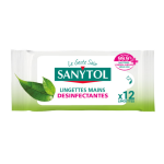 Lingettes dsinfectantes mains sanytol - le paquet de 12