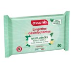 Dsinfectant multi - usages mains et surfaces parfum frais assanis - le paquet de 50 lingettes