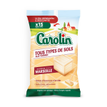 Lingettes serpillères au savon de marseille - tous types de sol carolin - le paquet de 15 Lingettes serpillères au savon de marseille - tous types de sol carolin - le paquet de 15