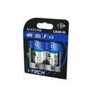 Piles alcaline lr20 - d 1, 5v i - tech carrefour