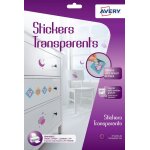 Lot de 6 etiquettes adhésives transparentes - c9421 avery Lot de 6 etiquettes adhésives transparentes - c9421 avery