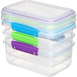 Lot bote rectangle x3 - klip it plus - 1l sistema - le lot de 3 botes 1l