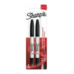 Marqueur permanent duo pointe fine et large - x2 noir sharpie - le lot de 2 marqueurs Marqueur permanent duo pointe fine et large - x2 noir sharpie - le lot de 2 marqueurs