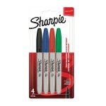 Marqueur permanent pointe fine - coloris assortis sharpie - le lot de 4 marqueurs
